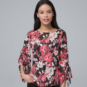 WHBM | Tie-sleeve floral blouse | Size 14